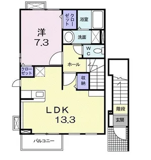 広島県広島市東区中山南2【アパート】の間取り
