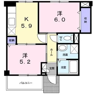 新潟県村上市下相川【アパート】の間取り