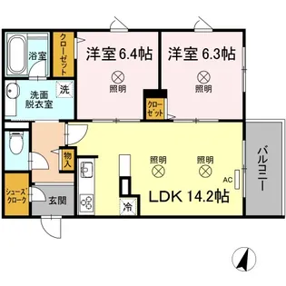 岡山県岡山市北区北長瀬表町2【マンション】の間取り