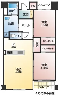 鳥生レジデンスI【5階】の間取り
