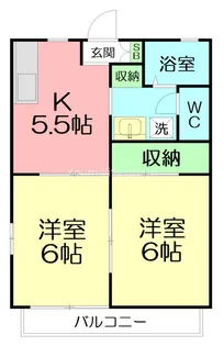 ハイツディアス【2階】の間取り