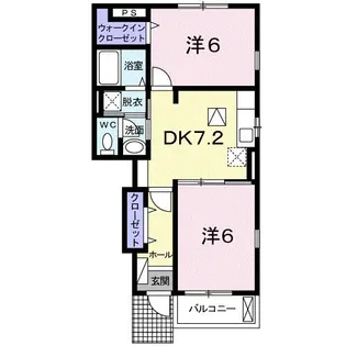 2DKの間取り画像