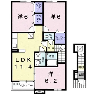 香川県高松市飯田町【アパート】の間取り