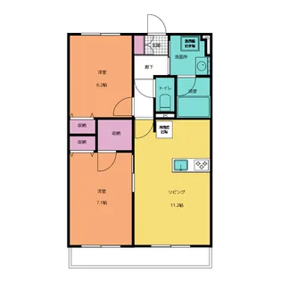 SYNCHRONICITY MUSASHINO【2階】の間取り