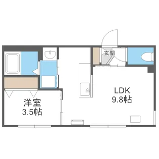 CLARICE麻生(クラリーチェアサブ)【2階】の間取り