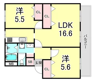 コーポつつじが丘【4階】の間取り