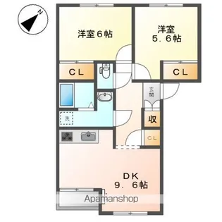 サンミラドールC【2階】の間取り