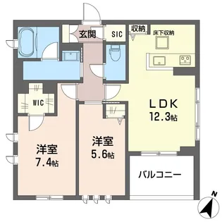 エスポワール南麻布【1階】の間取り