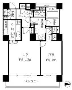 リバーポイントタワー【20階】の間取り