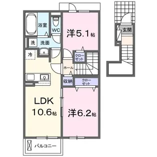 イーストブルー II【2階】の間取り