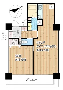 ヴィルヌーブタワー横浜・関内【10階】の間取り