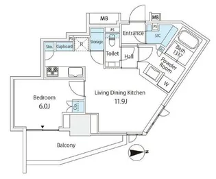 ザ・パークハウス三田タワー【9階】の間取り