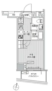 コスモグランス南品川【9階】の間取り