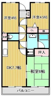 新川崎ロイヤルパレス【4階】の間取り