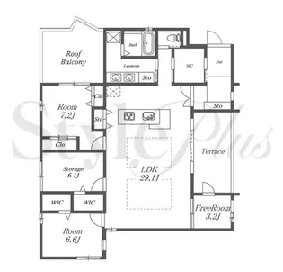 Akatsu Garden House 西棟【3階】の間取り