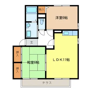 岐阜県岐阜市六条福寿町【アパート】の間取り