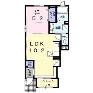 グランコルE【1階】の間取り