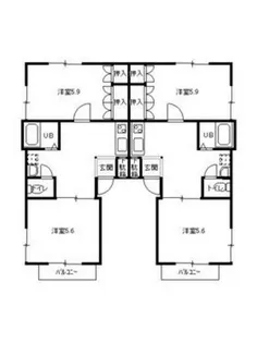 コーポ馬場C棟【1階】の間取り