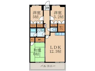グランド アイ参番館【4階】の間取り