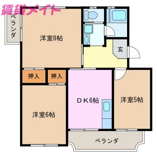 青山ハイツ【1階】の間取り