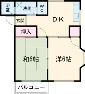 飯野ハイツA棟【2階】の間取り