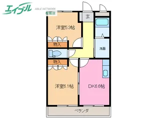 エバー プレイスB【1階】の間取り