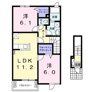 クレア【2階】の間取り