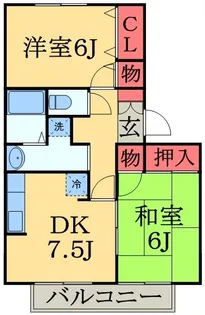 エーデルハイムF【1階】の間取り