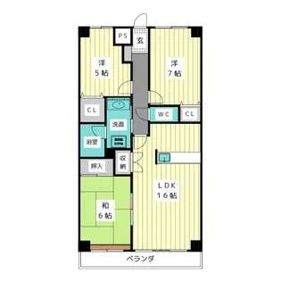 エストマール川名【3階】の間取り