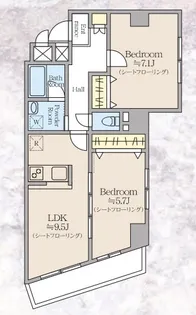 ブールバード白山【6階】の間取り