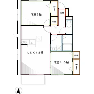 パルテール三鷹【1階】の間取り
