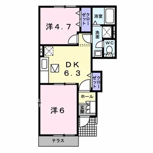 アーバン・エスパシオA【1階】の間取り
