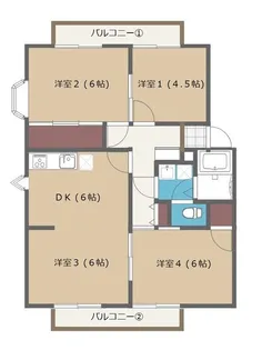 サンビレッジ熊本 B B【1階】の間取り
