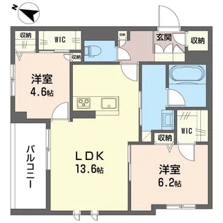 ラ グリシーヌIII【2階】の間取り