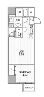 アーバンフラッツ池袋プレミアム【16階】の間取り