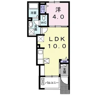 ウォールナット東福原B【1階】の間取り