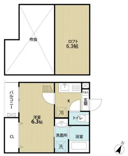 シエル荒巻【2階】の間取り