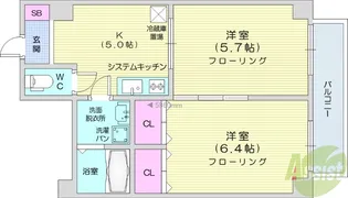 フィオーレ壱番館【3階】の間取り