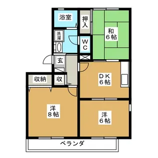 ガーデン岳樹【2階】の間取り