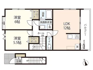 スカイテラス大野【2階】の間取り