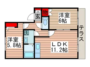 サンフレンドハイツA【1階】の間取り