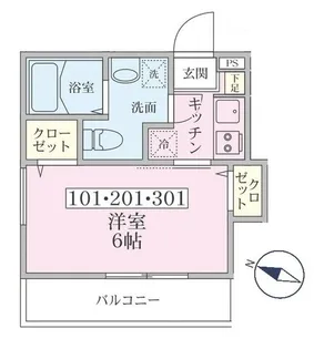 ルーチェ横浜【3階】の間取り