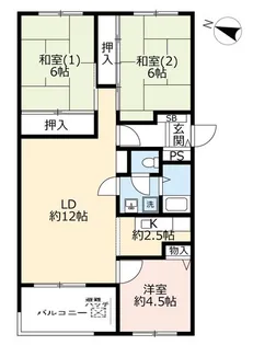 UR芦屋浜【21階】の間取り
