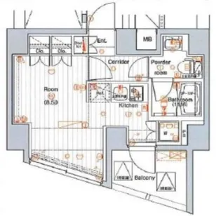 プレミアムキューブG四谷左門町【13階】の間取り