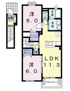 ソレイユ プロムナード【2階】の間取り