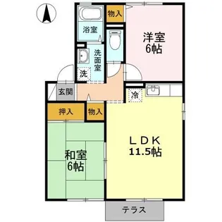 セジュール橘【1階】の間取り