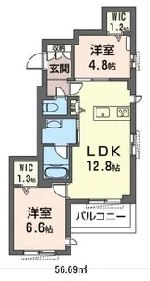 ラクー川口並木【2階】の間取り