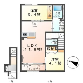 ラ・ヴィータ【2階】の間取り