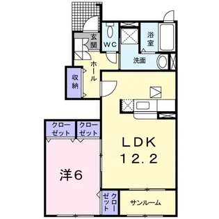 ボヌールA【1階】の間取り