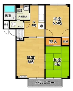 メゾンフレールB【1階】の間取り